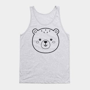 Cute Bear for Kids Men and Women - Bear Head Tank Top